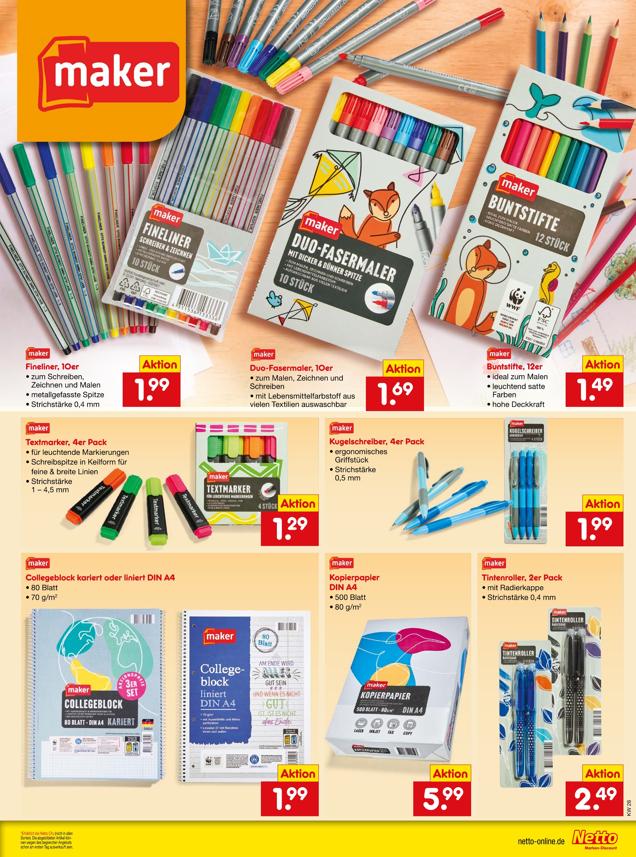 Textmarker Angebot im aktuellen Netto Marken-Discount Prospekt auf Seite 39